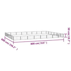 Hundegrind med 28 paneler svart 100×50 cm pulverlakkert stål