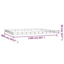 Hundegrind med 40 paneler svart 100×50 cm pulverlakkert stål