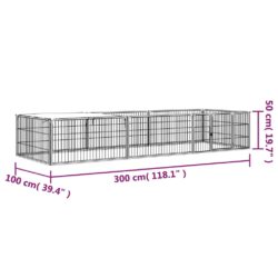 Hundegrind med 8 paneler svart 100×50 cm pulverlakkert stål