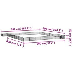 Hundegrind med 36 paneler svart 100×50 cm pulverlakkert stål