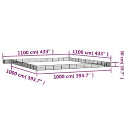 Hundegrind med 44 paneler svart 100×50 cm pulverlakkert stål