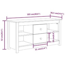 TV-benk 103×36,5×52 cm heltre furu