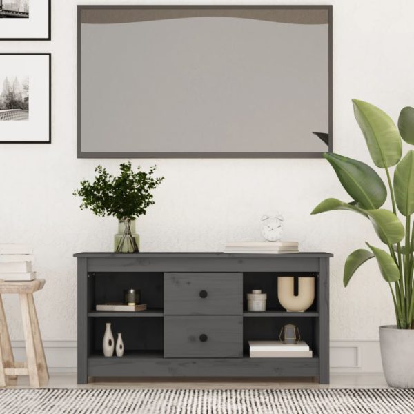 TV-benk grå 103×36,5×52 cm heltre furu