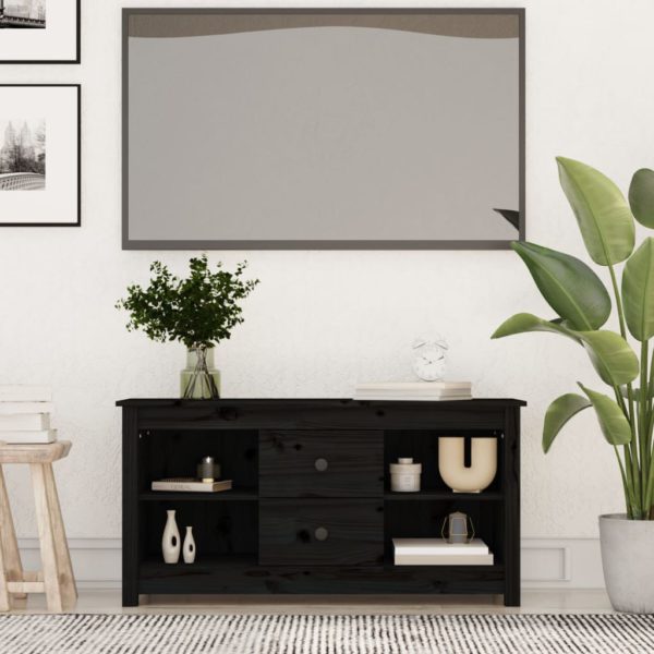 TV-benk svart 103×36,5×52 cm heltre furu