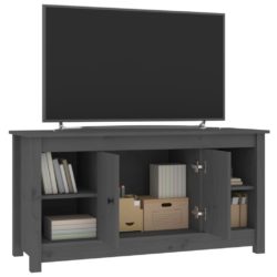 TV-benk grå 103×36,5×52 cm heltre furu