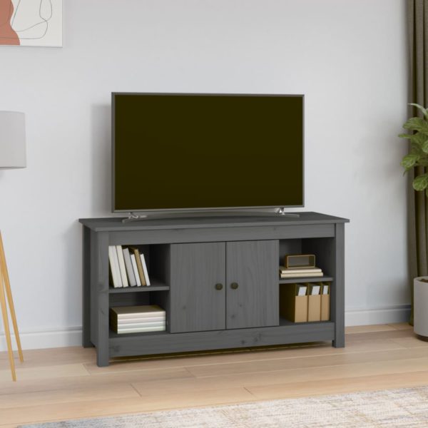 TV-benk grå 103×36,5×52 cm heltre furu