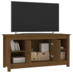 TV-benk honningbrun 103×36,5×52 cm heltre furu