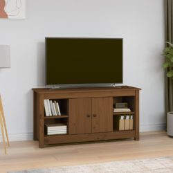 TV-benk honningbrun 103×36,5×52 cm heltre furu