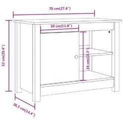 TV-benk 70×36,5×52 cm heltre furu