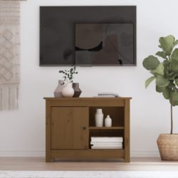 TV-benk honningbrun 70×36,5×52 cm heltre furu