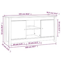 TV-benk 103×36,5×52 cm heltre furu