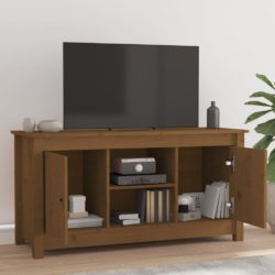 TV-benk honningbrun 103×36,5×52 cm heltre furu