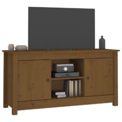 TV-benk honningbrun 103×36,5×52 cm heltre furu