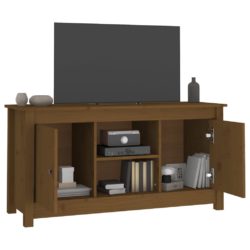 TV-benk honningbrun 103×36,5×52 cm heltre furu