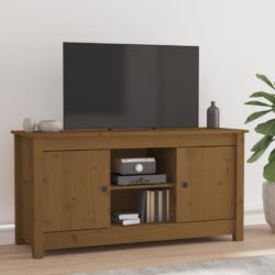 TV-benk honningbrun 103×36,5×52 cm heltre furu