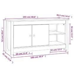 TV-benk hvit 103×36,5×52 cm heltre furu