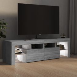 TV-benk med LED grå sonoma 140×36,5×40 cm