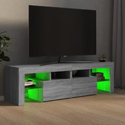 TV-benk med LED grå sonoma 140×36,5×40 cm