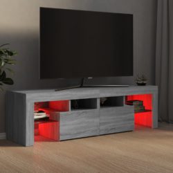 TV-benk med LED grå sonoma 140×36,5×40 cm