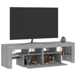 TV-benk med LED grå sonoma 140×36,5×40 cm