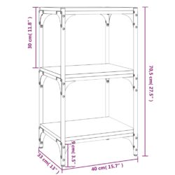 Bokhylle sonoma eik 40x33x70,5 cm konstruert tre og stål