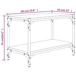 TV-benk svart 60x33x41 cm konstruert tre og stål