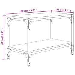 TV-benk grå sonoma 60x33x41 cm konstruert tre og stål