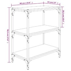 Bokhyllesvart 60x33x70,5 cm konstruert tre og stål