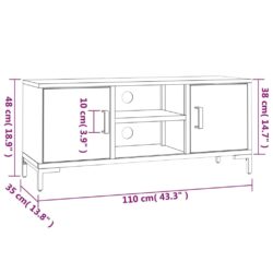 TV-benk brun 110x35x48 cm heltre furu