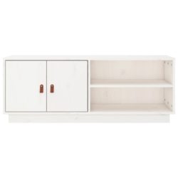 TV-benk hvit 105x34x40 cm heltre furu