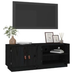 TV-benk svart 105x34x40 cm heltre furu