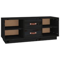 TV-benk svart 100x34x40 cm heltre furu