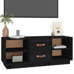 TV-benk svart 100x34x40 cm heltre furu