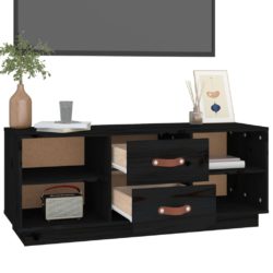 TV-benk svart 100x34x40 cm heltre furu