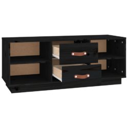 TV-benk svart 100x34x40 cm heltre furu