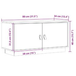 TV-benk grå 80x34x40 cm heltre furu