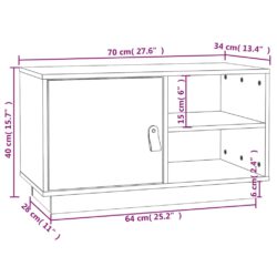 TV-benk 70x34x40 cm heltre furu