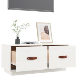 TV-benk hvit 80x34x35 cm heltre furu