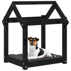 Hundeseng svart 61x50x70 cm heltre furu