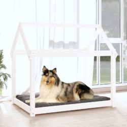 Hundeseng hvit 101x70x90 cm heltre furu