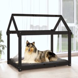 Hundeseng svart 101x70x90cm heltre furu