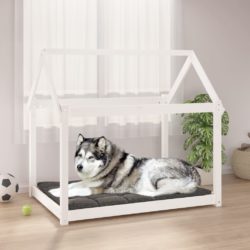 Hundeseng hvit 111x80x100 cm heltre furu