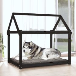 Hundeseng svart 111x80x100 cm heltre furu