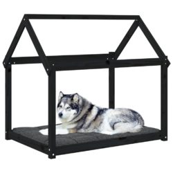 Hundeseng svart 111x80x100 cm heltre furu