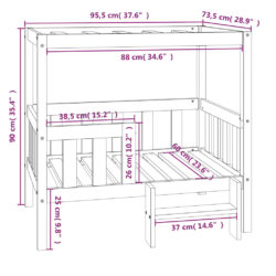 Hundeseng honningbrun 95,5×73,5×90 cm heltre furu