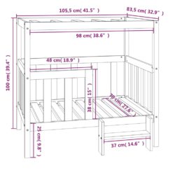 Hundeseng 105,5×83,5×100 cm heltre furu