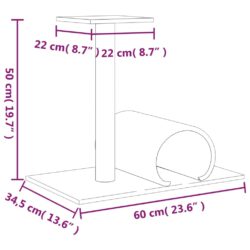 Klorestolpe med tunnel lysegrå 60×34,5×50 cm