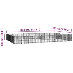 Utendørs hundegård stål 50,81 m²