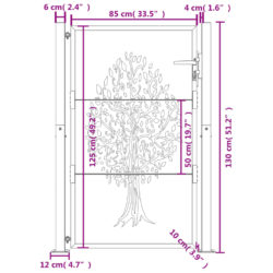 Hageport antrasitt 105×130 cm stål tredesign