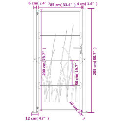 Hageport antrasitt 105×205 cm stål gressdesign